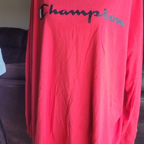 Champion Men's Red Long Sleeve Tee - Classic Logo‎ Size 4XB - Picture 3 of 6